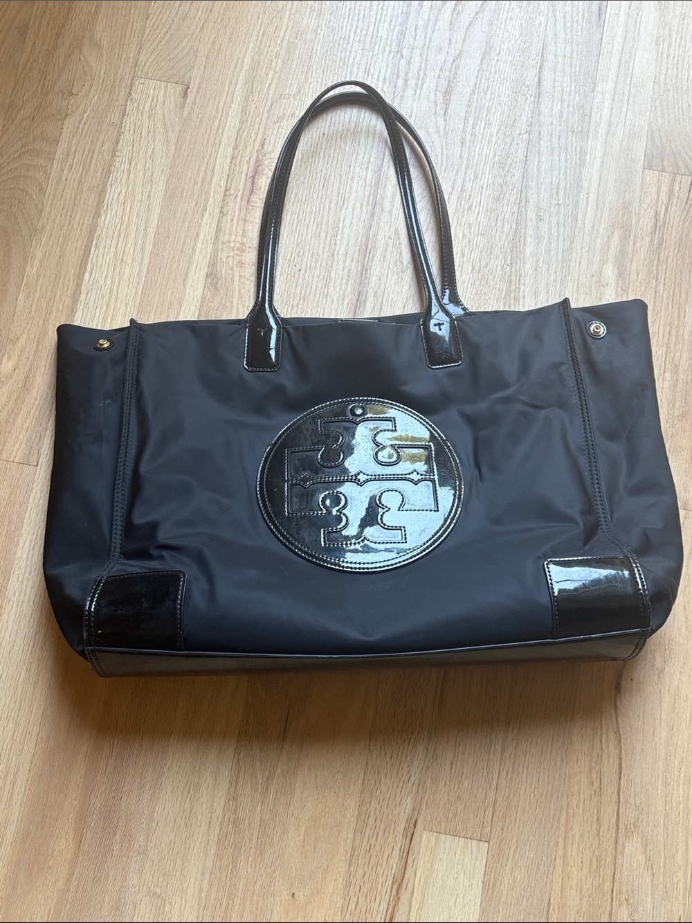 Tory Burch Black Nylon Ella Tote